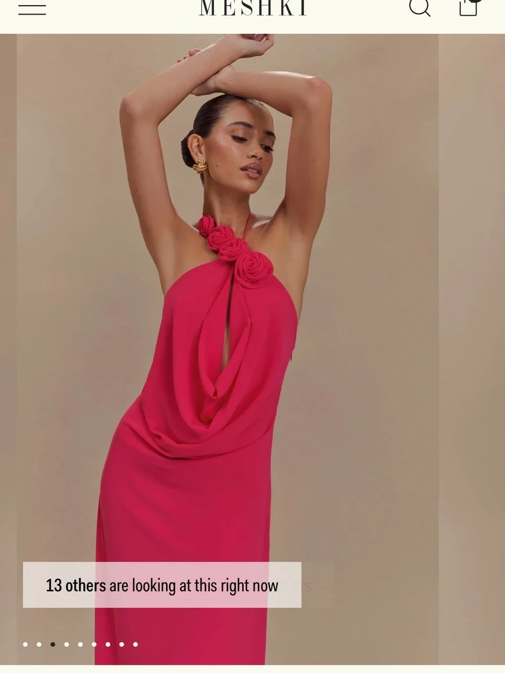Meshki Rosalia Dress in Raspberry - Picture 3 of 5